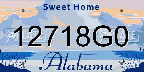 12718G0 Alabama License Plate