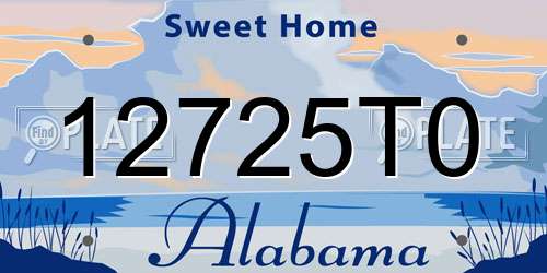 12725T0 Alabama License Plate