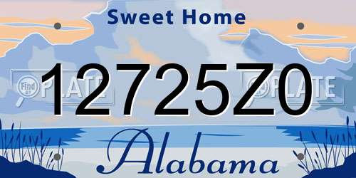 12725Z0 Alabama License Plate