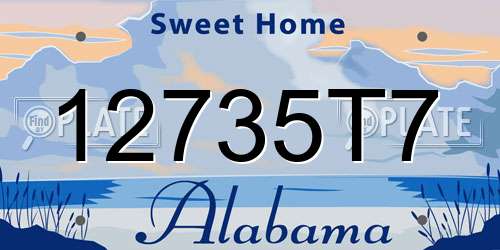 12735T7 Alabama License Plate