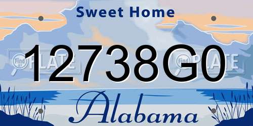 12738G0 Alabama License Plate