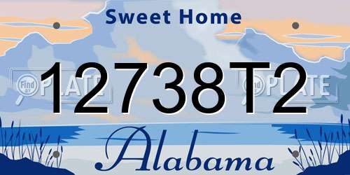 12738T2 Alabama License Plate