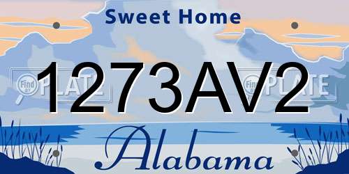 1273AV2 Alabama License Plate