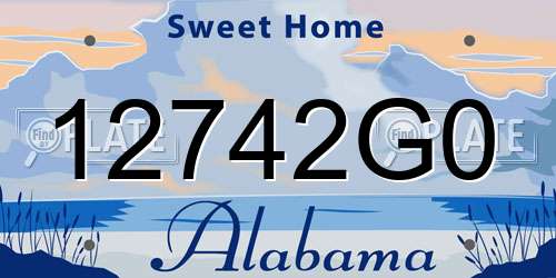 12742G0 Alabama License Plate