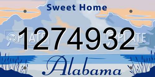 1274932 Alabama License Plate