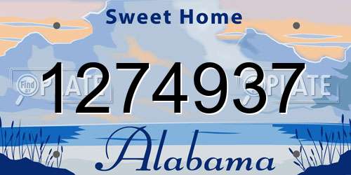 1274937 Alabama License Plate