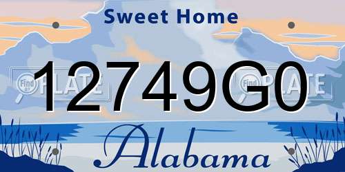 12749G0 Alabama License Plate