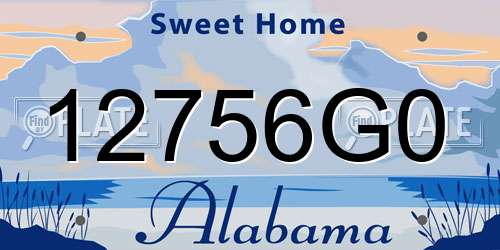12756G0 Alabama License Plate