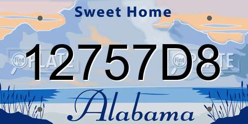 12757D8 Alabama License Plate