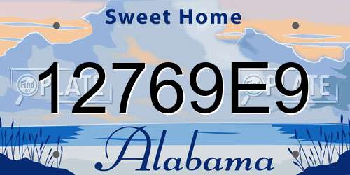 12769E9 Alabama License Plate
