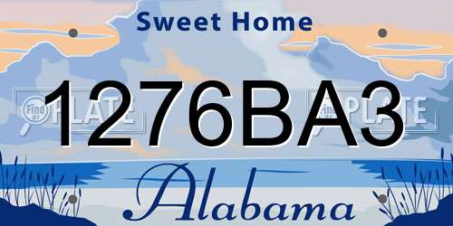 1276BA3 Alabama License Plate