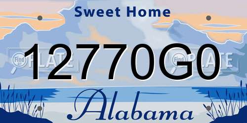 12770G0 Alabama License Plate