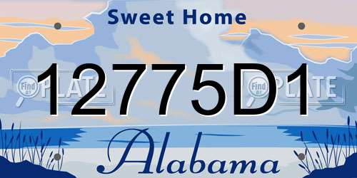 12775D1 Alabama License Plate