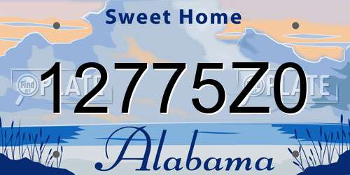 12775Z0 Alabama License Plate