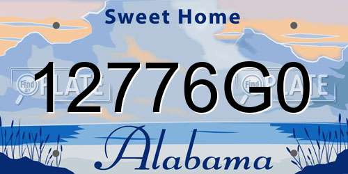 12776G0 Alabama License Plate