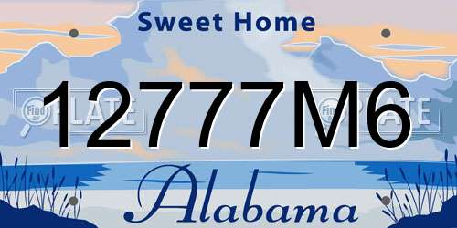 12777M6 Alabama License Plate