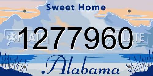 1277960 Alabama License Plate