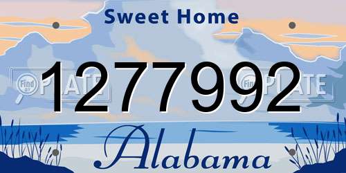 1277992 Alabama License Plate