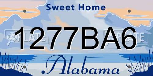 1277BA6 Alabama License Plate
