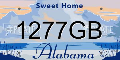 1277GB Alabama License Plate