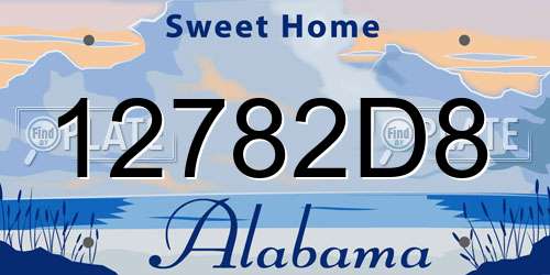 12782D8 Alabama License Plate