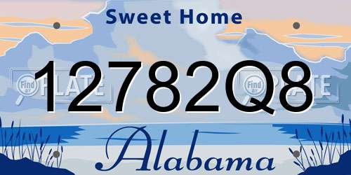 12782Q8 Alabama License Plate