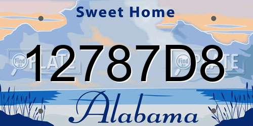 12787D8 Alabama License Plate