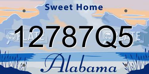 12787Q5 Alabama License Plate