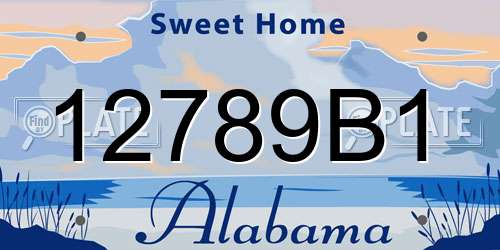12789B1 Alabama License Plate