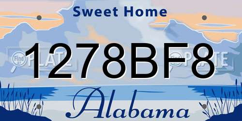 1278BF8 Alabama License Plate