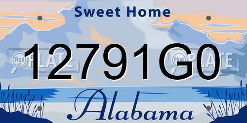 12791G0 Alabama License Plate