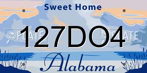 127DO4 Alabama License Plate