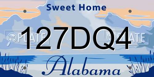 127DQ4 Alabama License Plate