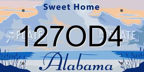 127OD4 Alabama License Plate