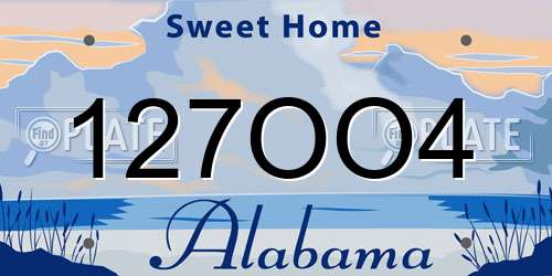 127OO4 Alabama License Plate