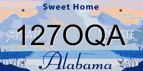 127OQA Alabama License Plate