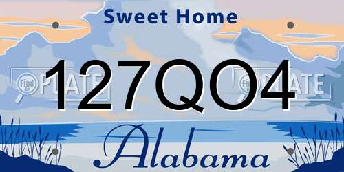 127QO4 Alabama License Plate