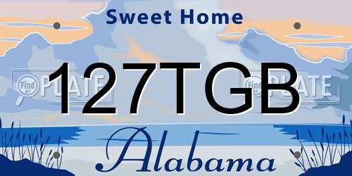 127TGB Alabama License Plate