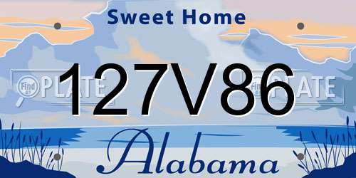 127V86 Alabama License Plate