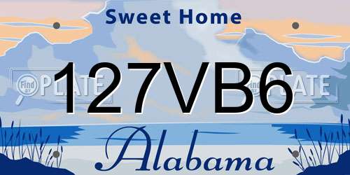127VB6 Alabama License Plate