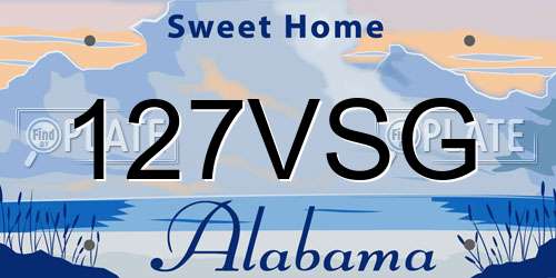 127VSG Alabama License Plate
