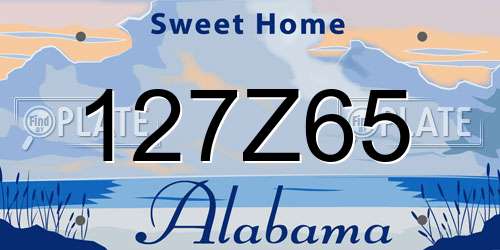 127Z65 Alabama License Plate