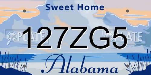 127ZG5 Alabama License Plate