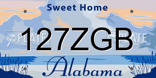 127ZGB Alabama License Plate