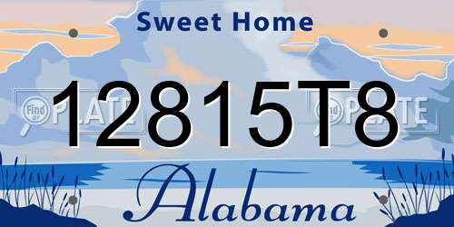 12815T8 Alabama License Plate