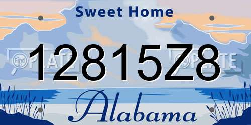 12815Z8 Alabama License Plate