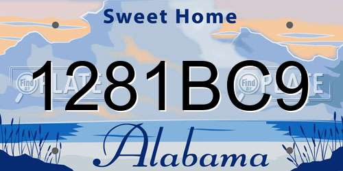 1281BC9 Alabama License Plate