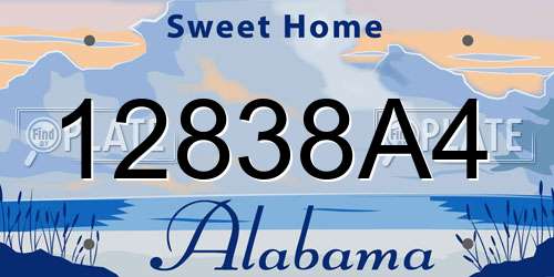 12838A4 Alabama License Plate