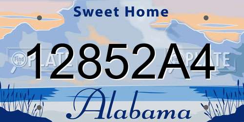 12852A4 Alabama License Plate