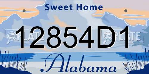 12854D1 Alabama License Plate